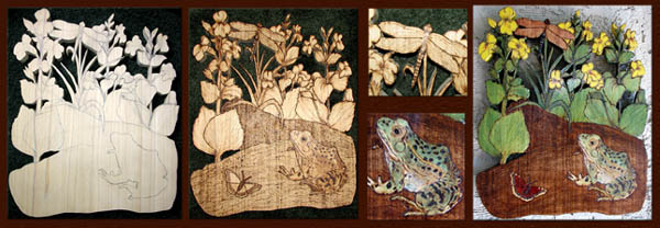 rana leopard frog tanja sova pyrography