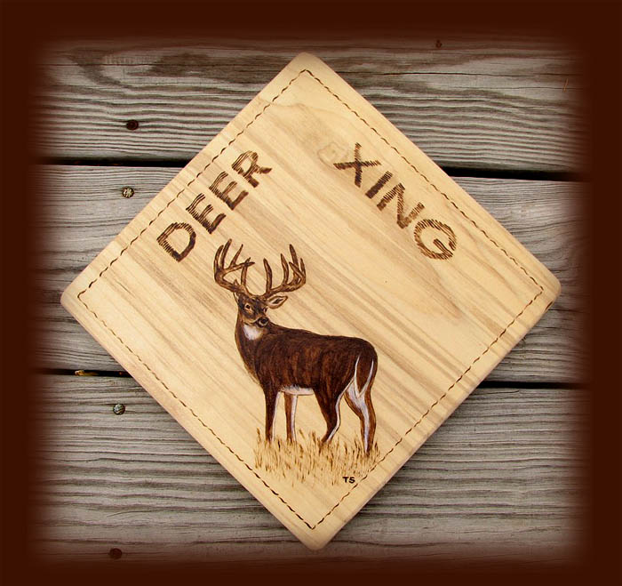 deer xing tanja sova pyrography